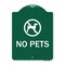 Signmission Designer Series Sign-No Pets, Green & White Heavy-Gauge Aluminum Sign, 24" x 18", GW-1824-9813 A-DES-GW-1824-9813 - alternate 1